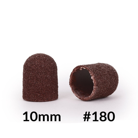 Schleifkappen für die Pediküre mit Baumwollkern, 10 mm, Körnung 180, braun, AlleMed, 10 Stück