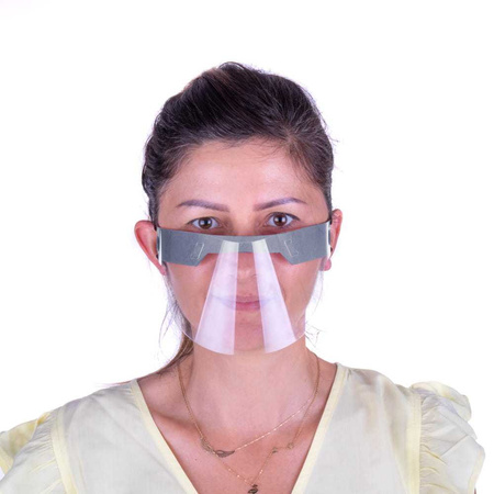 Mini visiera protettiva riutilizzabile per bocca e naso, universale, grigia