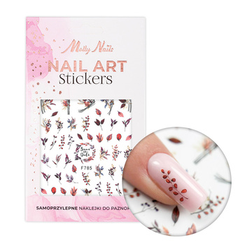 Adhesivos para uñas con motivos de hojas F785 de Molly Nails