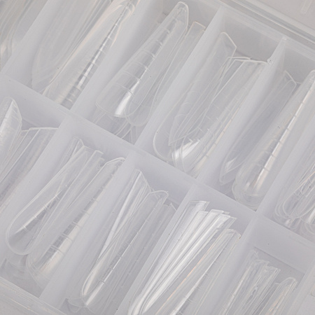 Moules supérieurs Dual pour la pose d'ongles, avec graduation Molly Nails, forme amande russe, YQ-1, 120 pièces
