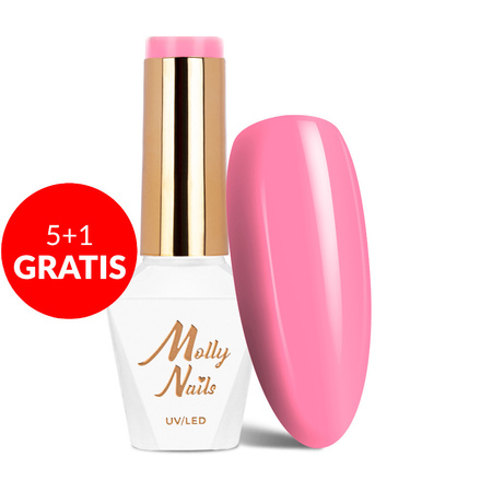 5+1 gratis Molly Nails Hybridlack „Flamingo Garden with Flowers“ (HEMA/Di-HEMA-frei) 8 g Nr. 144
