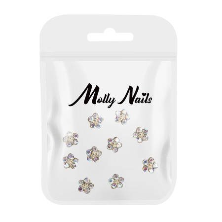 Décorations pour ongles : fleurs 3D Molly Nails K1119, lot de 10