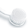 Round manicure and dust brush with transparent handle