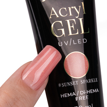 Акрилогель Polygel — гель для нарощування нігтів AcrylGel Molly Nails, без HEMA/Di-HEMA, Sunset Sparkle, 30 мл