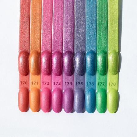 5+1gratis Lakier hybrydowy Molly Nails Neon Flashy Cat Eye HEMA Free 8g Nr 173