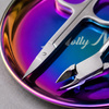MollyNails Metall-Werkzeugablage, rund, Regenbogenfarben