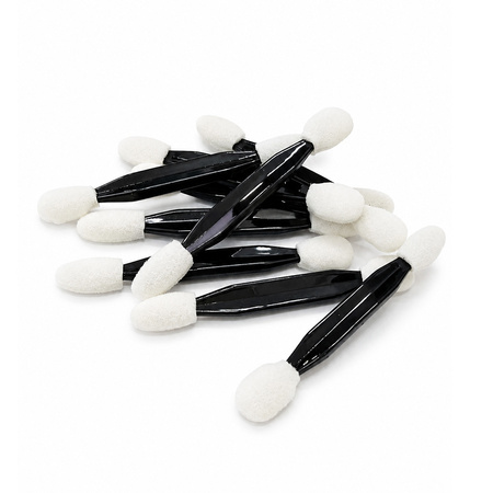 Doppelseitiger Applikator in Form einer Handpuppe für Puder und Lidschatten, weiß, 6,2 cm, 10 Stück