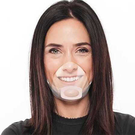 Mini cosmetic face shield for the mouth and nose – Mouth Shield, transparent, non-fogging, 2 pieces, L/XL