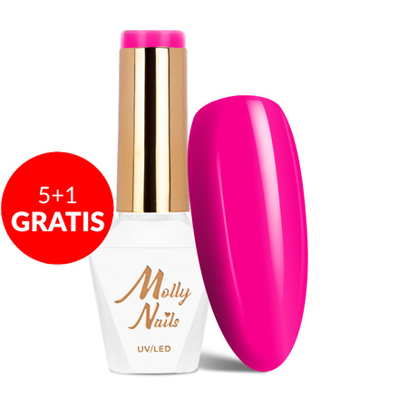 5+1 free LED/UV Gel Polish Molly Nails Power Flower No. 723 Pink Tulip HEMA/Di-HEMA Free 8g