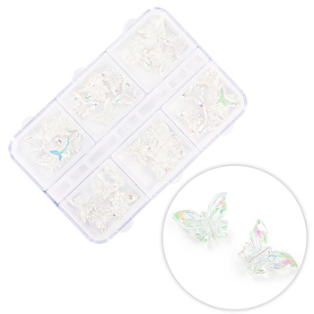 Box with 3D butterfly decorations Molly Nails 36 pieces