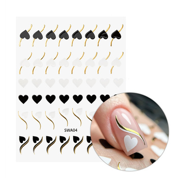 Selbstklebende Nagelsticker mit Herzchen SWA04