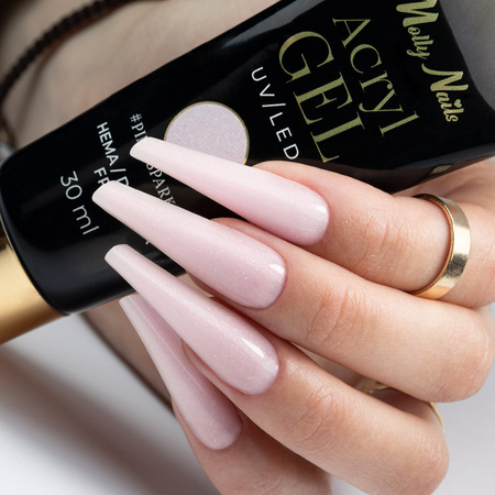 Acrylogel Polygel builder gel for extension AcrylGel Molly Nails HEMA/Di-HEMA Free Pink Sparkle 30 ml