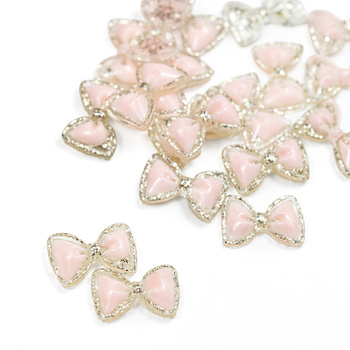Décorations pour ongles : nœuds 3D rose et or, 20 pièces