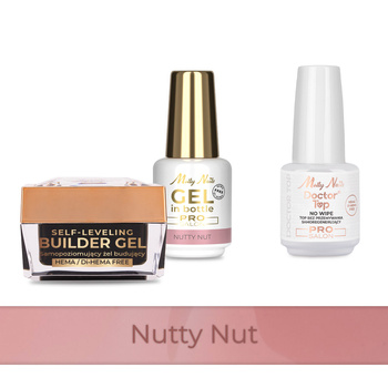 Molly Nails PRO MATCH SYSTEM 2+1 Nutty Nut: 2 geles de construcción + Doctor Top 15 g