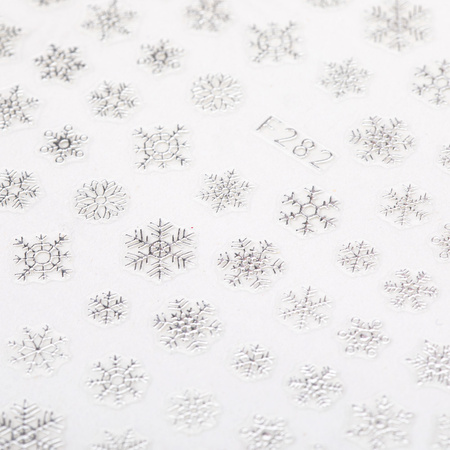 Autocollants pour ongles fins et adhésifs, motif de Noël, Molly Nails F282, argentés