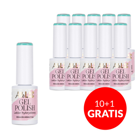 10+1 безкоштовно Гібридний лак LED/UV Gel Polish Blues Mint AlleLac без HEMA/Di-HEMA 6 г