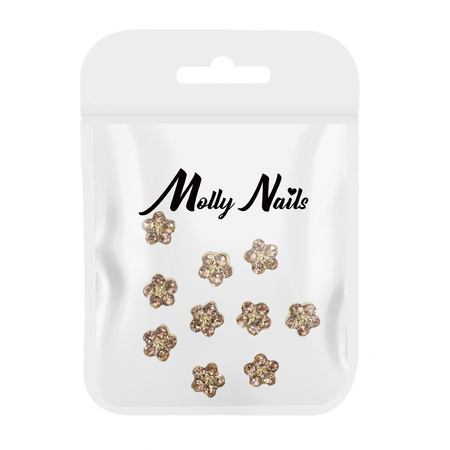 Adornos para uñas: flores 3D Molly Nails K1120, 10 unidades