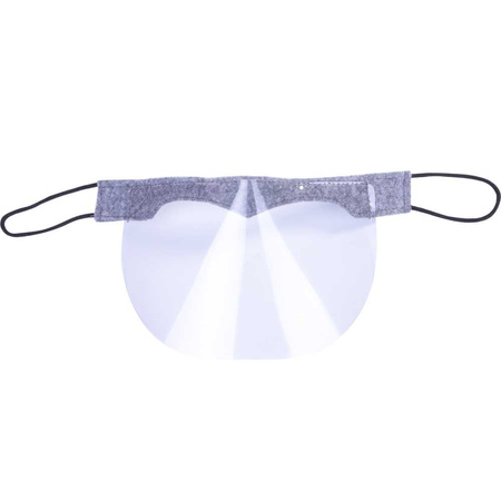 Reusable universal gray sewn mini face shield for mouth and nose