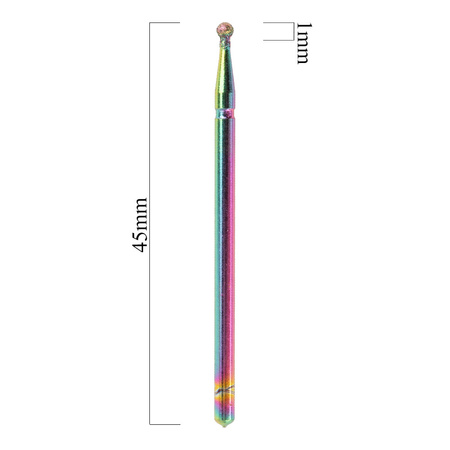 Fraise diamantée Unicorn boule arc-en-ciel bleue n° 32