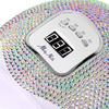 LED/UV-Nagellampe 150 W von Molly Nails für Hybridlacke, Gele und Acrylgele, in Zirkonia-Optik, Crystal Silver Holo X5 MAX