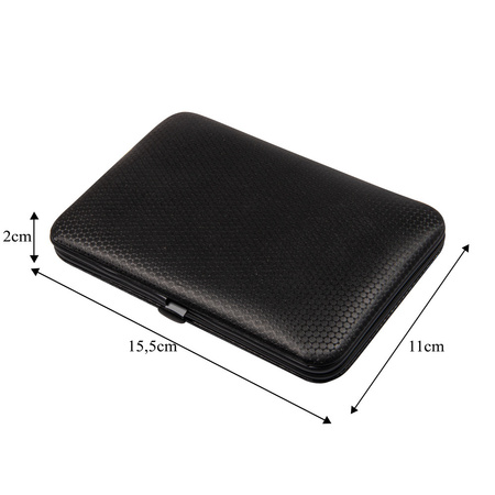 Set de 15 accesorios de belleza para manicura, pedicura y tratamientos faciales en un estuche negro y marrón - CC045