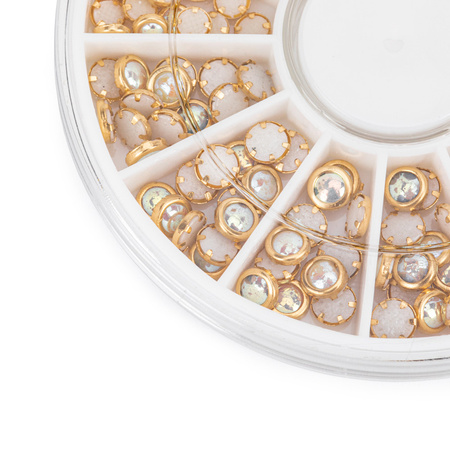 Décorations pour ongles « carrousel » avec des perles Molly Nails dorées, environ 150 pièces