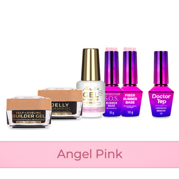 PRO MATCH SYSTEM 5+1 Angel Pink: 3 gel da 15 g: Jelly&SelfLeveling;&Gel; in flacone + 2 basi + Doctor Top da 10 g IN OMAGGIO