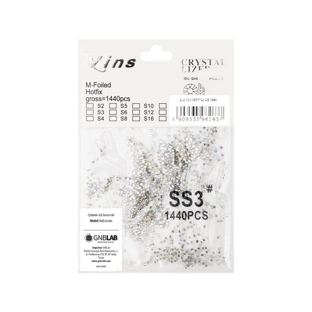 Glas-Strasssteine für Nägel SS3 Crystal AB ca. 1440 Stück pro Packung