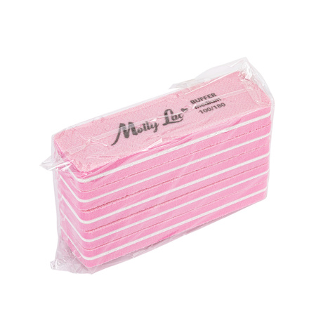 Discos de pulido de doble cara Buffer mini anchos Medium 100/180 rosa MollyLac, 5 unidades