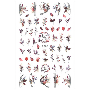 Thin self-adhesive leaf nail stickers F785