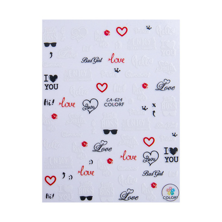 Thin self-adhesive Valentine's Day nail stickers CA-624