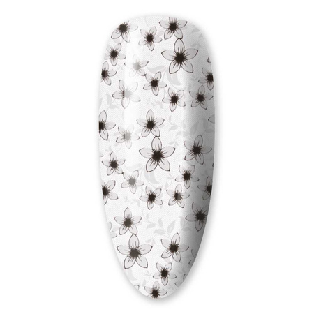 Lámina de transferencia para uñas de 80 cm, Flower white, n.º 2