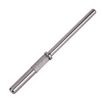 Tige de support en acier pour capuchons abrasifs de 46,5 mm, argentée, avec dentelures