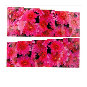 Water-slide nail stickers with flower designs, sheet size 6.5 x 5.5 cm, for 10 fingers, No. 1587