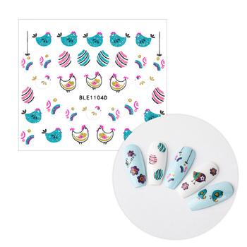 Autocollants 3D pour ongles pailletés de Pâques BLE 1104D