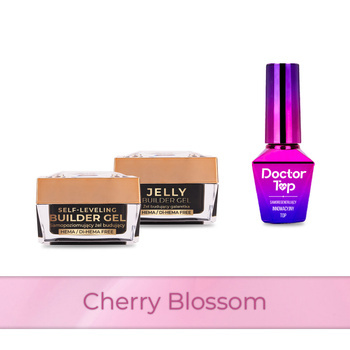 Molly Nails PRO MATCH SYSTEM 2+1 Cherry Blossom : 2 gels de construction + Doctor Top 10 g