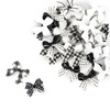 Ozdoby do paznokci kokardki 3D Molly Nails biało czarne 30 szt