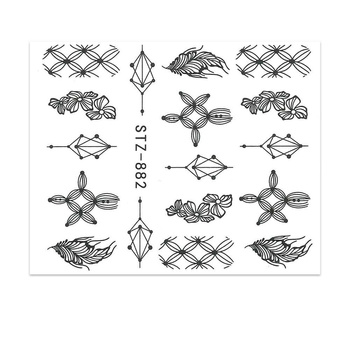 Wassertransfer-Aufkleber für die Nägel mit Blumenmotiv STZ-882