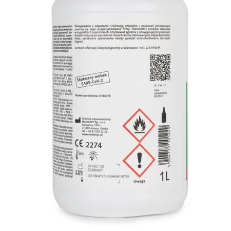 Spray nettoyant et désinfectant pour surfaces avec vaporisateur Medisept Velox Top AF Neutral 1000 ml