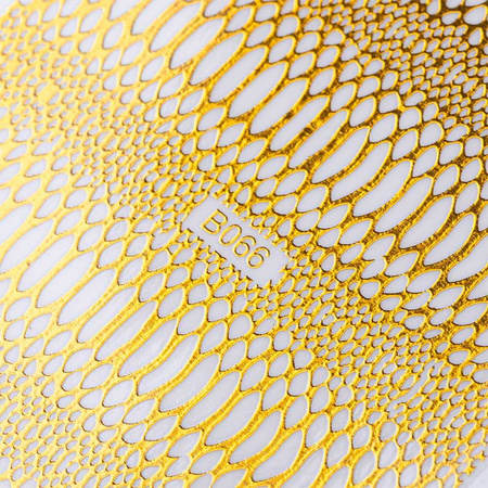 Autocollants pour ongles fins, irisés, motif peau de serpent « Snake Skin » doré