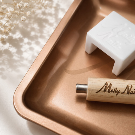MollyNails Rectangular Copper Metal Tool Tray