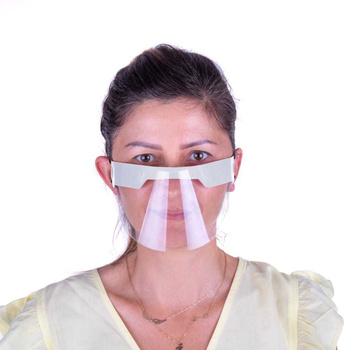 Reusable universal white mini face shield for mouth and nose