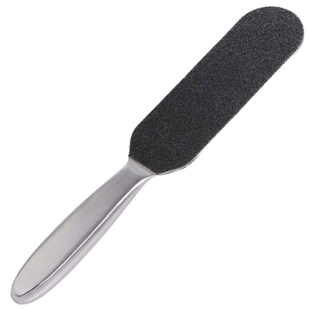 Pedicure grater with 10 replaceable inserts, 24.8 cm, metal, silver