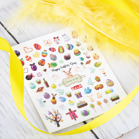 Adhesivos finos para uñas con motivos de Pascua T-371