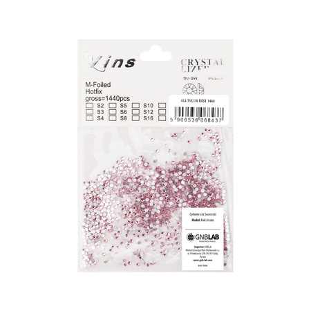 SS5 Light rose glass nail rhinestones, approx. 1440 pcs per pack