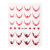 Autocollants pour ongles 5D / French / Ligne du sourire, 20 pièces, rouge, SD-2283