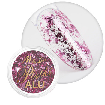 MollyLac Metallic Nail Dust Alu Flakes Intriguing Pink 0.2 g No. 4