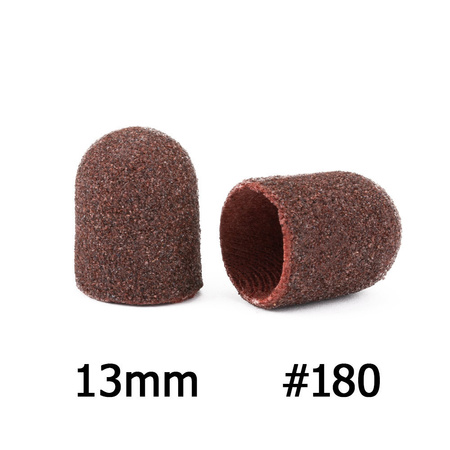 Kapturki ścierne do pedicure z bawełnianym środkiem 13mm gradacja 180 brązowe AlleMed 100 szt
