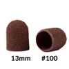 Cappucci abrasivi per pedicure con interno in cotone, 13 mm, grana 100, marroni, AlleMed, 10 pezzi