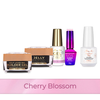 PRO MATCH SYSTEM 4+1 Cherry Blossom: 3 гелі LED/UV: Jelly&SelfLeveling;&Gel; у флаконі + База + Doctor Top 15 г БЕЗКОШТОВНО